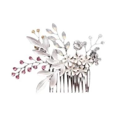 Imagem de Pentes De Cabelo De Noiva Com Pérolas Prateadas E Strass, Acessórios D