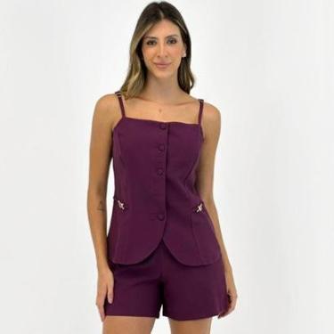 Imagem de Conjunto Secia Blusa Alça e Shorts em Tecido Feminino-Feminino