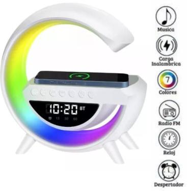 Imagem de Luminária G Speaker Carregador Indução Relógio Snooze - AL