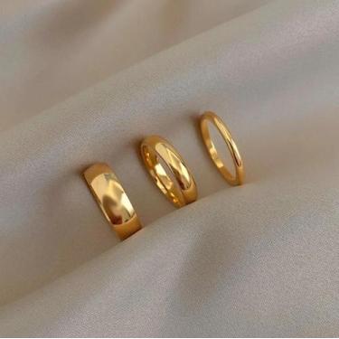 Imagem de Anéis De Dedo Em Aço Inoxidável Banhados a Ouro 2mm 4mm 6mm Cor Prata 