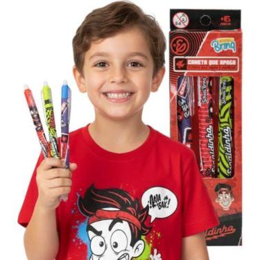 Imagem de Kit Canetas Esferográfica Enaldinho Canetinha Apagável - POLIBRINQ