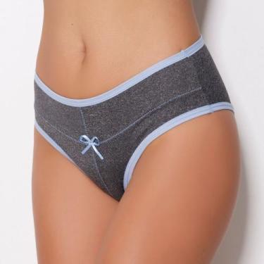 Imagem de Calcinha Mescla Modelagem Conforto Cor:Azul Bebê/MesclaTamanho:G - Kit