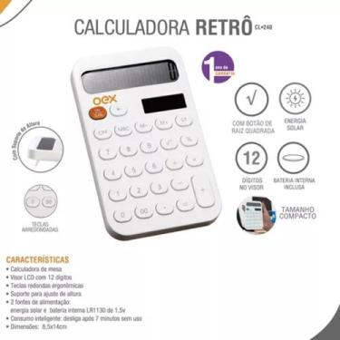 Imagem de Calculadora De Mesa Oex Retro Branco Cl240