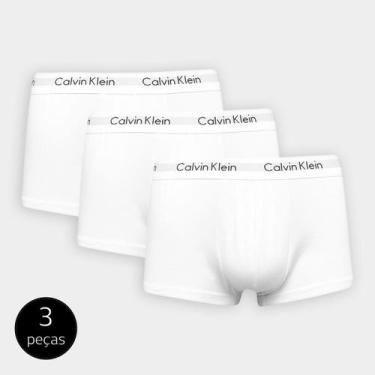 Imagem de Kit Cueca Boxer Calvin Klein Trunk 3 Peças, Branco, G