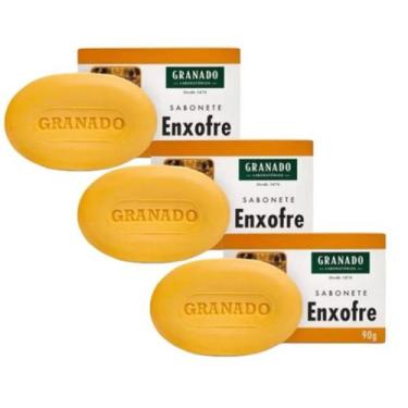 Imagem de Kit 3 Sabonete Enxofre 90gr Para Pele e Cabelos Oleosos - Granado