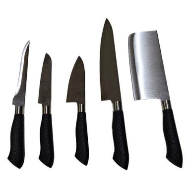 Imagem de Conjunto de 5 Facas de Cozinha Em Aço Inoxidável Faqueiro - WARI