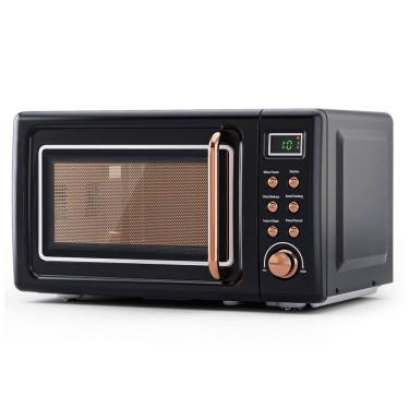 Imagem de Micro Ondas Retrô de Bancada com 8 Configurações 700W, 110v, SIMOE AMSE171MOGD NEW, Preto