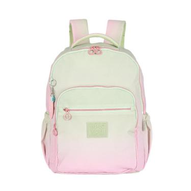 Imagem de Mochila de Costas Grande Juvenil Crinkle Bicolor com Chaveiro Luara Up4you-Feminino