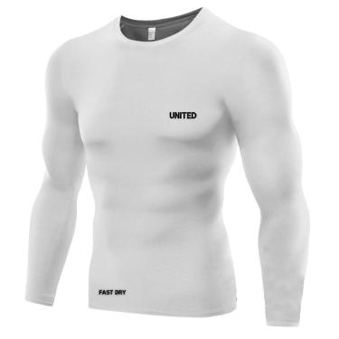 Imagem de Camisa de compressão térmica United Pro Proteção Solar FPU50 Manga Longa Rash Guard - Preto - G-Masculino