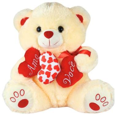Imagem de Urso de Pelúcia Grande Amo Você Coração Namorados Amor Luxo - Fizzy, C
