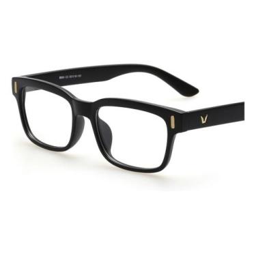 Imagem de Armação Óculos Grau Retangular Masculino Moderna - VINKIN, Preto, Fosc
