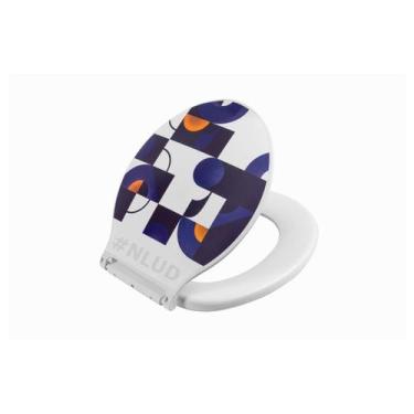 Imagem de Assento p/ Vaso Sanitário Oval Plus Astra Branco Decorado