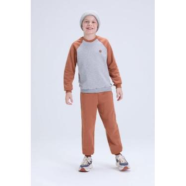 Imagem de Conjunto Infantil de Inverno Masculino Moletom Raglan com Aplique - Vi
