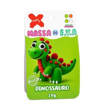 Imagem de Kit Criativo Massa de EVA Dinossauro 28g – Modelagem Educativa Infantil com Cores Verde...