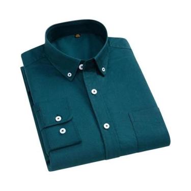 Imagem de Camisa Oxford Masculina Oversized 10XL 11XL 100% Algodão Moda Casual N