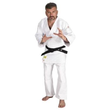 Imagem de Kimono de Judo MKS CBJ Oficial Jisseki Branco Gold Line (Profissional)