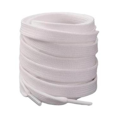 Imagem de Cadarços Planos Dupla Camada Preto E Branco Para Tênis Casuais De Cano