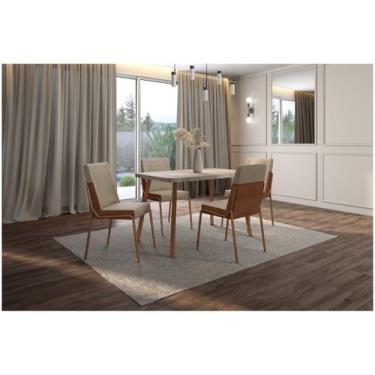 Imagem de Conjunto Sala De Jantar 4 Cadeiras San Lorenzo Carraro Pet Ros - MÓVEI