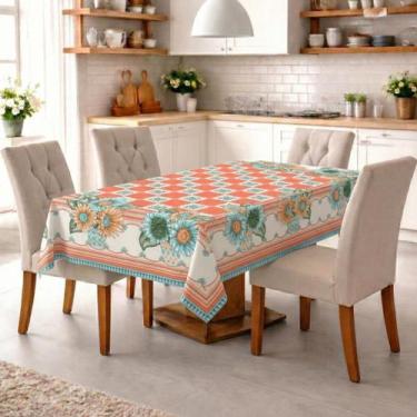 Imagem de Kit 2 Toalhas para Mesa Retangular Estampada Oxford para 8 Cadeiras 2,