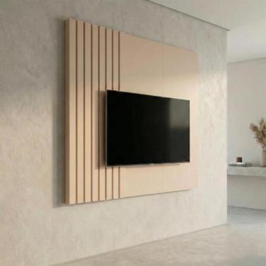 Imagem de Painel Ripado para TV até 58 Polegadas MDF 140cmx136cm Boto - JB Becha