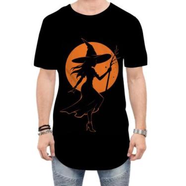 Imagem de Camiseta Longline Bruxa Halloween Laranja Festa 4 - Kasubeck Store®, P