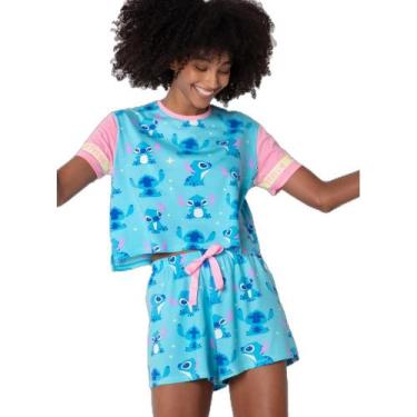 Imagem de Pijama Manga Curta Viscolycra Feminino Stitch - Puket, PP