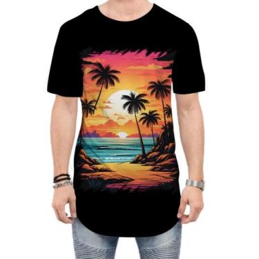 Imagem de Camiseta Longline Praia Paradisíaca Vintage 16 - Kasubeck Store®, P