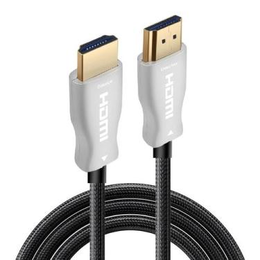 Imagem de Cabo Fibra Óptica HDMI 2.1 8K 48Gbps HDR Nylon Trançado 15m - FL