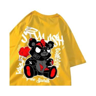 Imagem de Camisetas Com Estampa De Urso Preto Para Homens E Mulheres, Algodão De