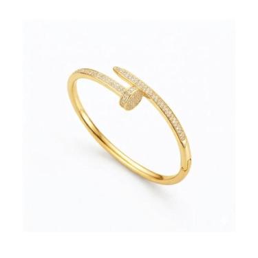 Imagem de Bracelete prego microcravejado - Banhado em ouro 18k - Valencio Joias