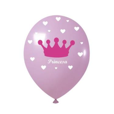 Imagem de Balão Bexiga Cor Rosa - Coroa do Princesa N 9 C/ 200 Un - TAMAROZZI EM