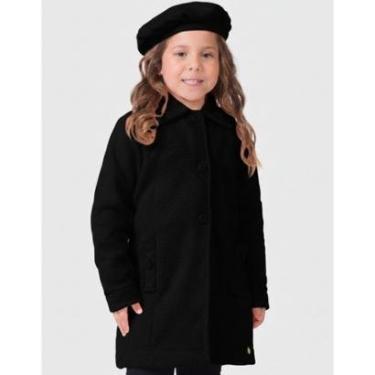 Imagem de Casaco Abooado Com Boina Soft Frio Rosa Dia a Dia Moda Inverno Elegante - Menina 4 a 14...