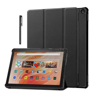 Imagem de Capa para Amazon HD 10 2023 interior de camurça + caneta - Tech King ,