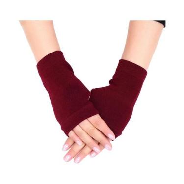 Imagem de Luvas De Algodão Tricotadas Sem Dedos Para Mulheres E Homens, Cor Sóli