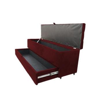 Imagem de Recamier puff baú sapateira e gaveta 1,58 cm para cama queen size - vi