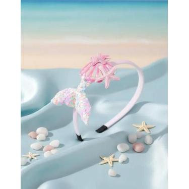 Imagem de Tiara Arquinho Calda de Sereia Princesa Ariel Infantil Diadema para Me