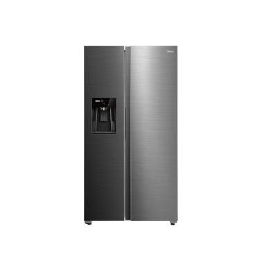 Imagem de Geladeira Side by Side 570L Dispenser Água e Gelo Inverter cor Inox Midea