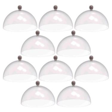 Imagem de Kit 8 Cúpulas de Plástico 25cm para Doces Bolos Tortas Amêndoa Padaria