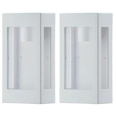 Imagem de Jogo 2 Arandelas Brancas Bivolt Lente Transparente Prime Luminária Ext
