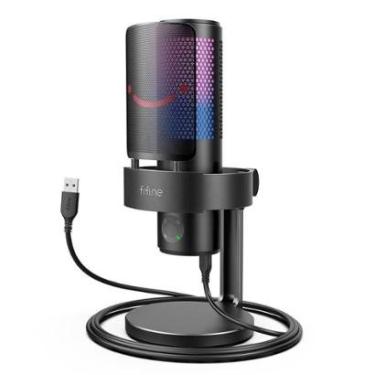 Imagem de Microfone Streamer de Mesa Fifine Ampligame, RGB, Cardioide, Omnidirecional, USB, Preto...