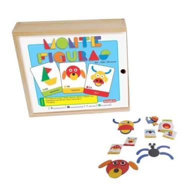 Imagem de Brinquedo Educativo Monte Figuras Bichos Rostos Objetos - Carimbras