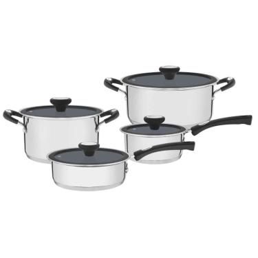 Imagem de Jogo de Panelas 4 Peças Tramontina Solar Ceramic Aço Inox Fundo Triplo