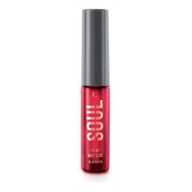 Imagem de Batom Líquido Soul Tint Mood Vermelho Happy 5,5ml Eudora Acabamento Nã