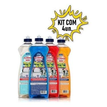 Imagem de 04 Magic Brilho Limpa Inox Aluminio 500 Ml Crivialli