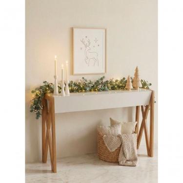 Imagem de Aparador Decorativo Suiça Minimalista 140cm Branco Retangular para Sala Hall e Corredor Requinte