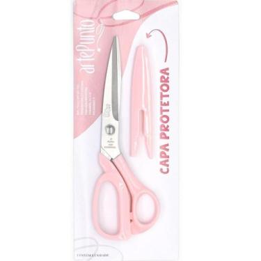 Imagem de Tesoura Corte e Costura com Capa Protetora Rosa 20,5cm - artePunto