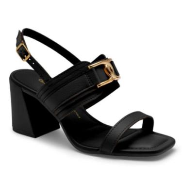 Imagem de Sandália Feminina Slingback Salto Bloco Preto Dakota Y8284-0001, 35