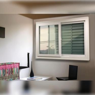 Imagem de Janela de PVC Acustica Sobrepor 100x100cm com 2 Folhas e Vidro Laminad