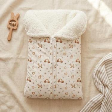 Imagem de Porta Bebê Plush Estampado Forro Carneirinho Para Inverno - Flor de al
