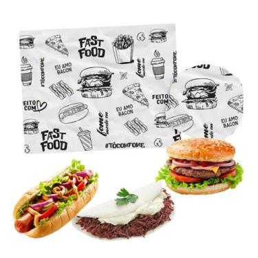 Imagem de 4000 Papel Acoplado Hamburguer Lanche Eb - EMBALEBEM